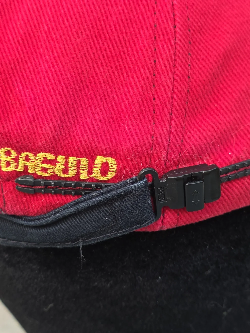 Vintage Baguio City Philippines Souvenir Strapback Hat Red Black Embroidered Y2K